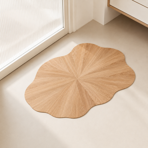 Soft Absorbent Wood-Grain Bath Mat, Quick-Dry Bathroom Floor Mat