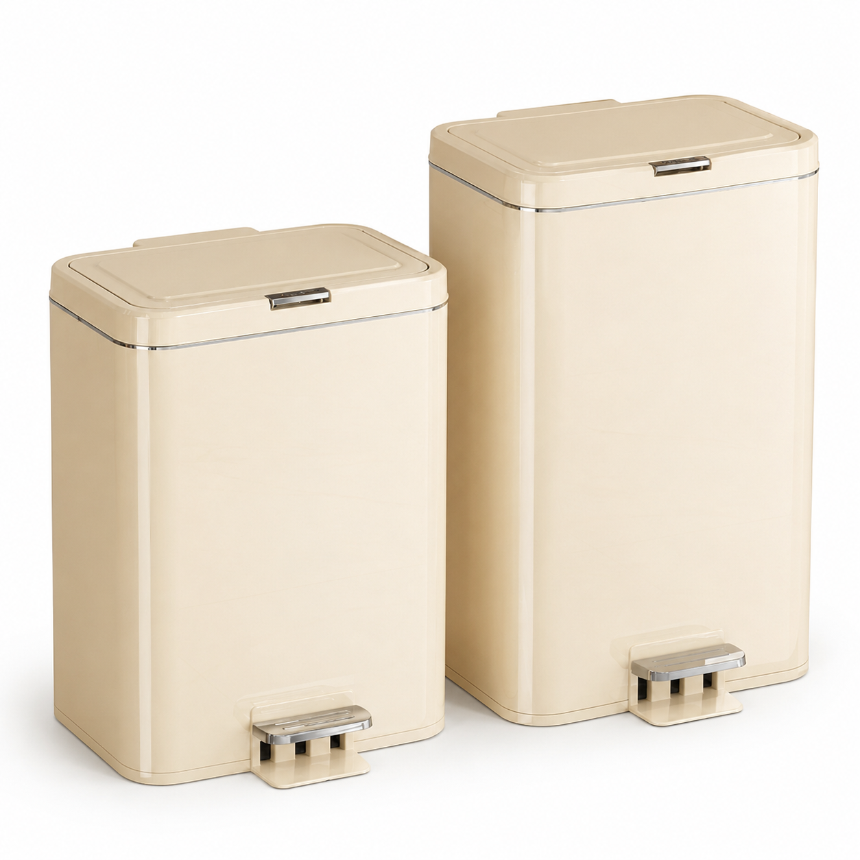 Japandi Soft-Close Pedal Bin with Double Lid