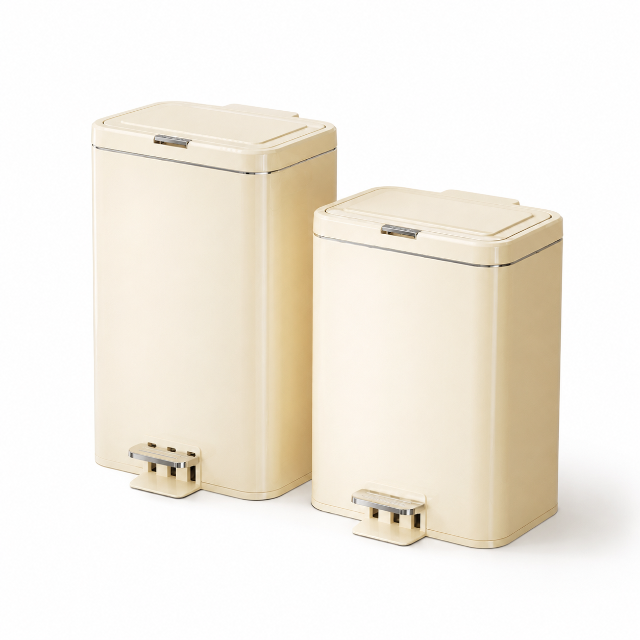 Japandi Soft-Close Pedal Bin with Double Lid