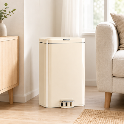 Japandi Soft-Close Pedal Bin with Double Lid