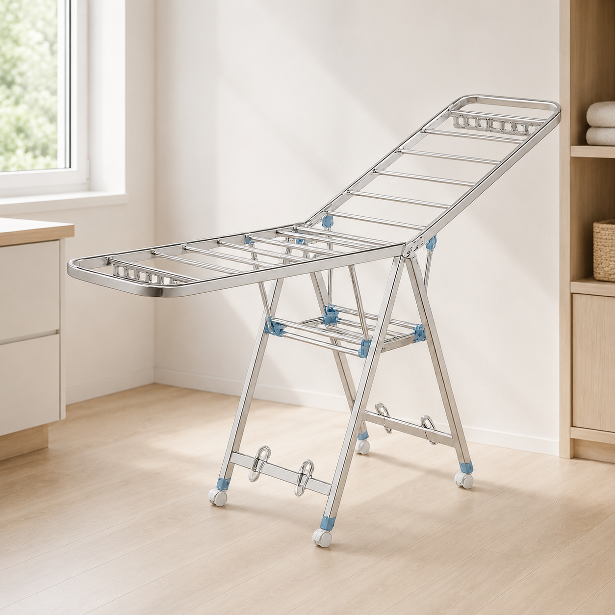 Foldable Laundry Drying Rack 170cm, 2-Tier or 3-Tier Clothes Airer