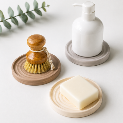 Diatomite Tray & Cup Collection, Quick-Dry Countertop Organisers