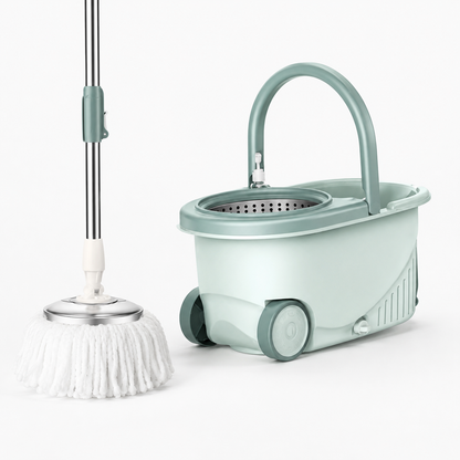 Spin Mop & Bucket Set, 360° Rotating Microfibre Floor Cleaning Mop