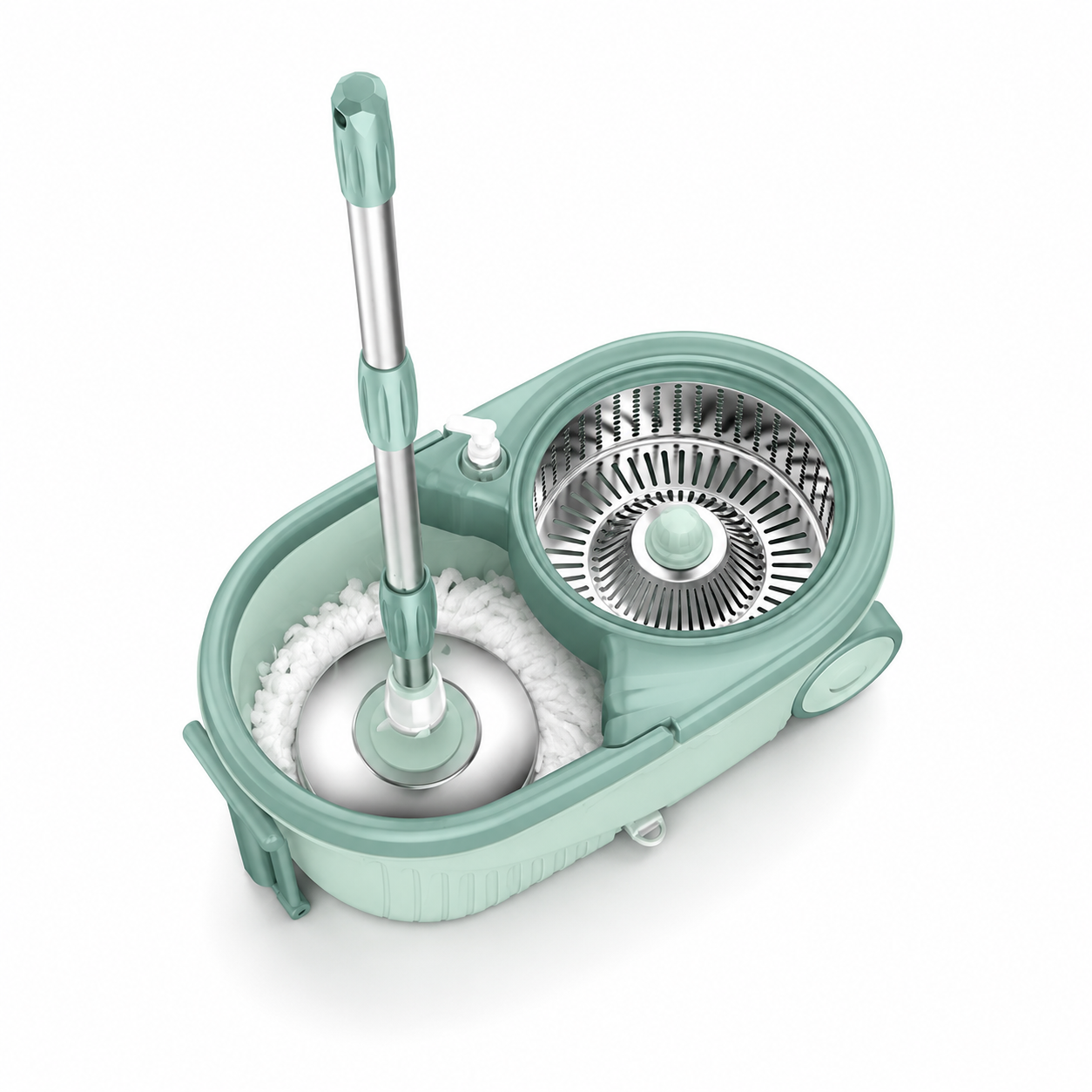 Spin Mop & Bucket Set, 360° Rotating Microfibre Floor Cleaning Mop